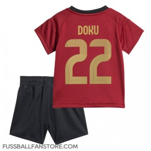 Belgien Jeremy Doku #22 Replik Heimtrikot Kinder EM 2024 Kurzarm (+ Kurze Hosen)